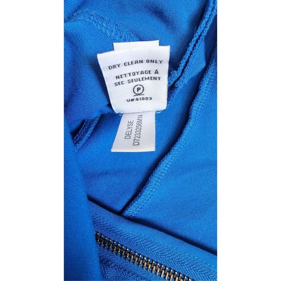 Diane Von Furstenberg Dress Mini Women’s 6 Blue Delyse Zipper Back - Picture 9 of 14